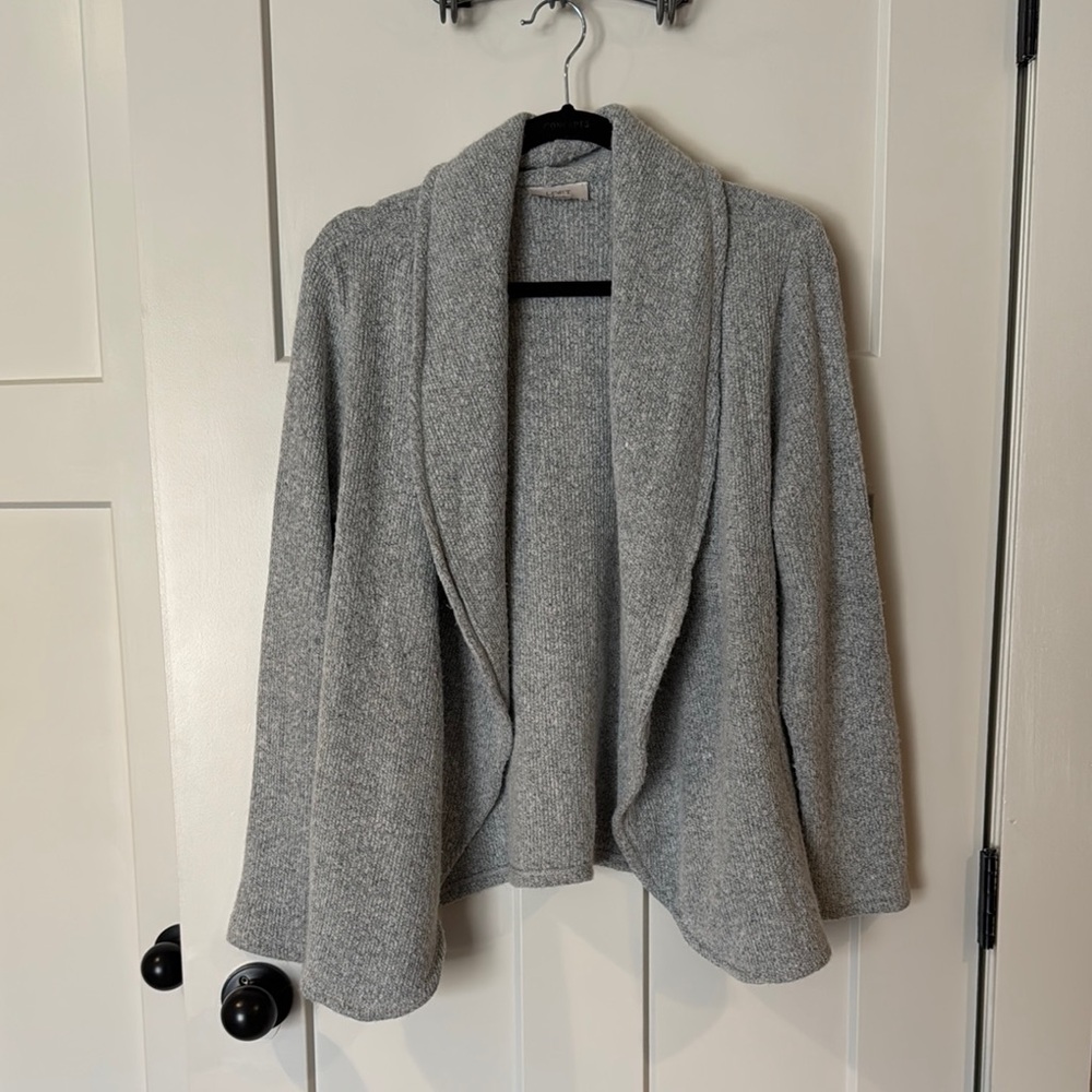 Women's Gray Open Front Cardigan